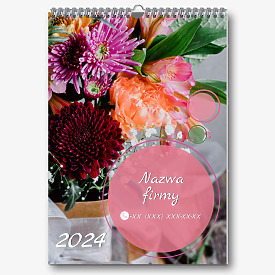 Szablon kalendarza kwiaciarni