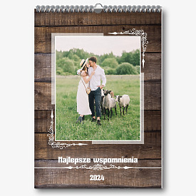 Szablon kalendarza rodzinnego w stylu wiejskim