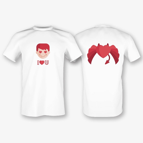 Wzór pary t-shirt dla zakochanych