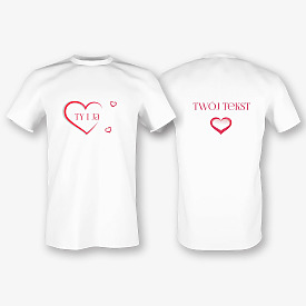 Wzór koszulki z nadrukiem dla zakochanych