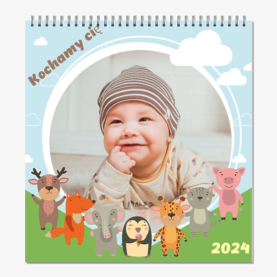 Szablon kalendarza dla dzieci-domek