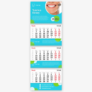 Szablon kalendarza kwartalnego kliniki stomatologicznej