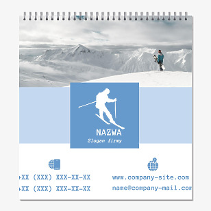 Szablon kalendarza ośrodka narciarskiego