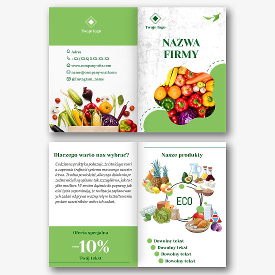 Szablon broszury dostawcy produktów ekologicznych